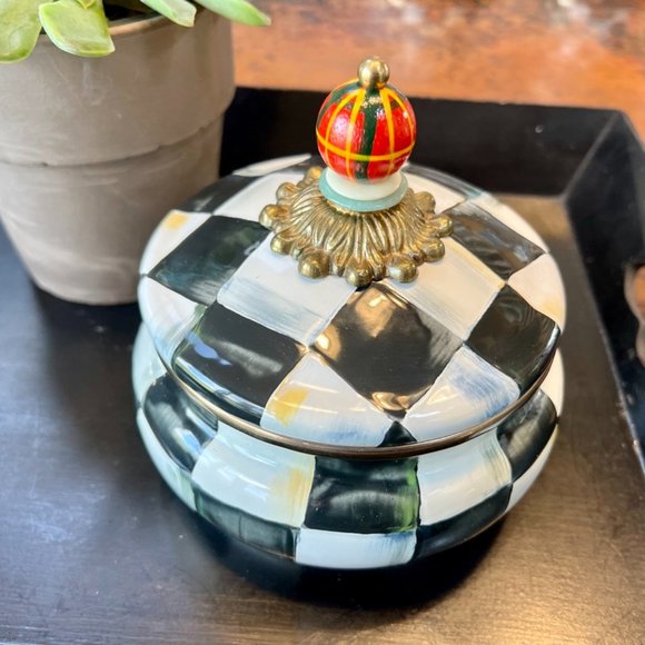 Authentic MacKenzie-Childs Courtly Check Squashed Pot